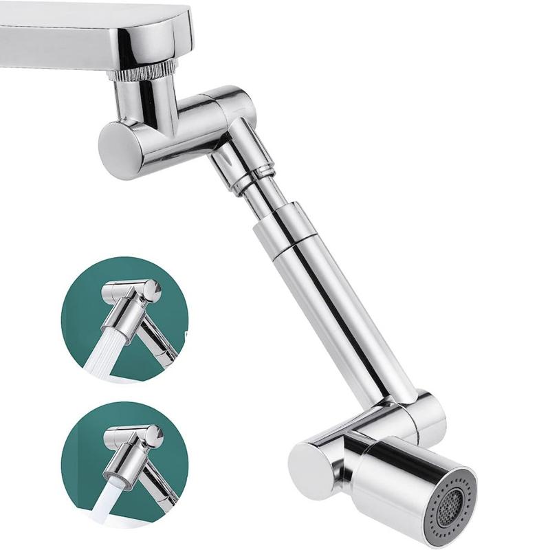 Retractable Universal 1440 °Swivel Robotic Arm Swivel Extension Faucet Aerator Kitchen Sink Faucet Extender 2 Water Flow Mode
