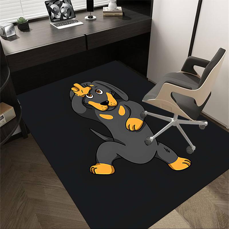 

1PC Doggy Dance Non-Slip Floor Carpet Compatible for Office&Living Room&Dining room - Flat-Weave Machine- Soft & Pattern-E315 60cm by 90cm