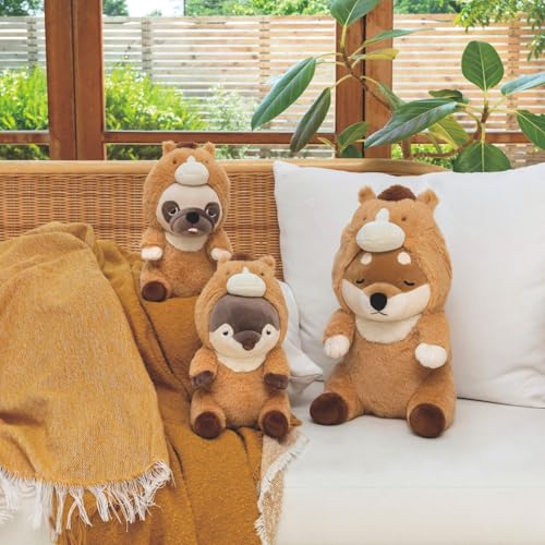 Livheart Hooded Sitting Body Pillow, Medium, Premium Sleepy Animals, Otter Kururi (Total Length: Approx. 31cm), Horse, Zodiac Plush Toy, 37029-33