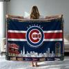 Chicago Cubs Print Flannel Blanket High Quality Warm Comfortable Cover for All Seasons Perfect for Gifts Home Decor