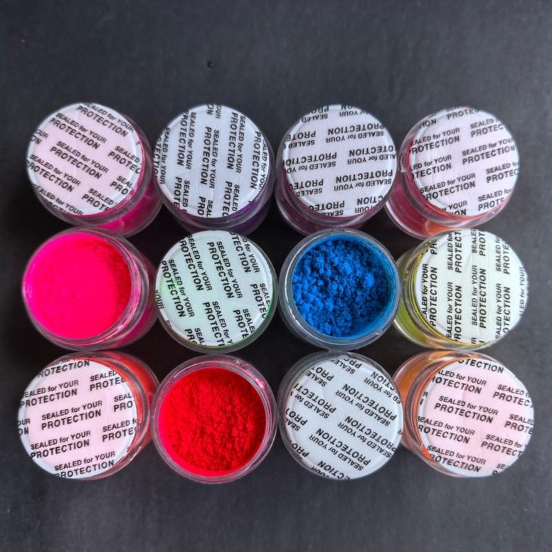 12-teiliges UV-Glitzerpulver-Set Lebendige Kunstpigmente für Basteln &