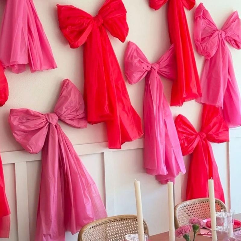 Large Plastic Bowknot Decoration For Wedding And Party Easy To Hanging Perfect For Background Decorations.
