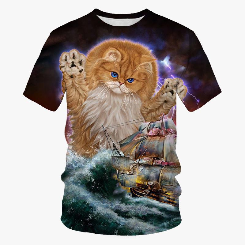 Fashion Printed Versatile Short Sleeve Casual Top Loose Crew Neck T-Shirts Men’s Xs
