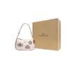 COACH Teri Cow Leather Crescent Bag, Saddle Bag, Handbag, Shoulder Bag Women's White CJ604-SVCAH