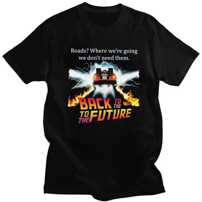 Zurück in die Zukunft T-Shirt für Herren Reines Baumwoll-T-Shirt Freizeit-T-Shirts Kurzarm Sci-Fi Abenteuerfilm-T-Shirt Slim Fit Kleidung