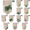 Chinese Style Lotus Printed Short Curtain Kitchen Partition Restaurant Half-Curtain Home Doorway Bedroom Decor Window Drape
