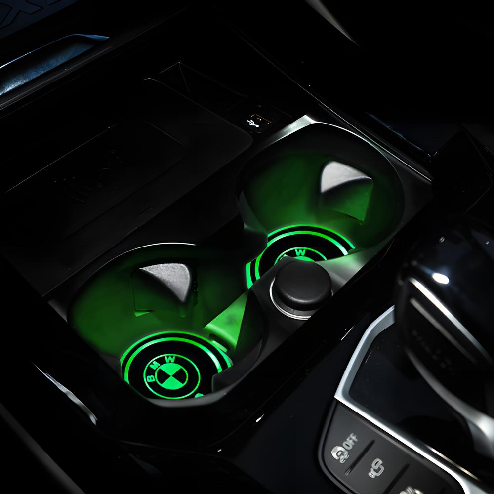 7 Color USB Charging Car Led Luminous Car Water Cup Coaster For Bmw M E46 E90 E60 F30 F10 E39 F20 E87 E36 G20 G30 X5 E70 E92 E91