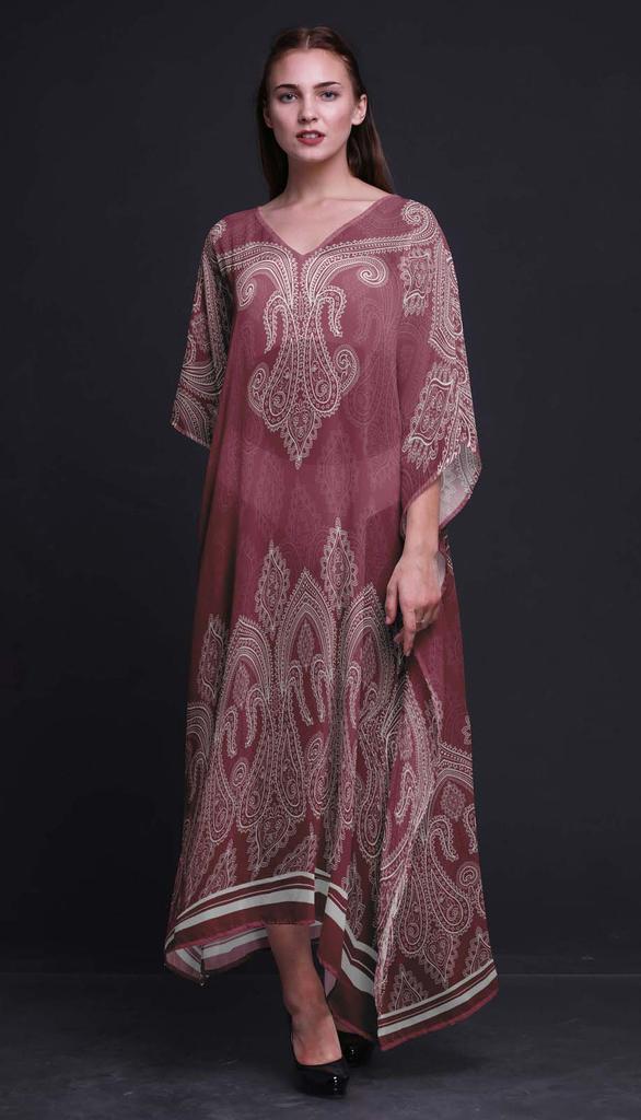 Phagun Floral & Paisley Ladies Plus Size Kaftan Summer Wear Beach Coverup Kimono