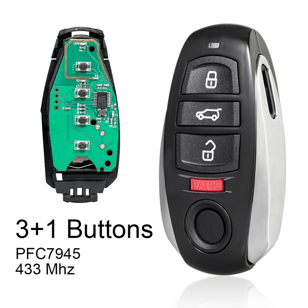 433Mhz 3+1Buttons Smart Car Remote Key with ID46 / PCF7945 Chip Fit for V-W Toua-reg 2010-2014
