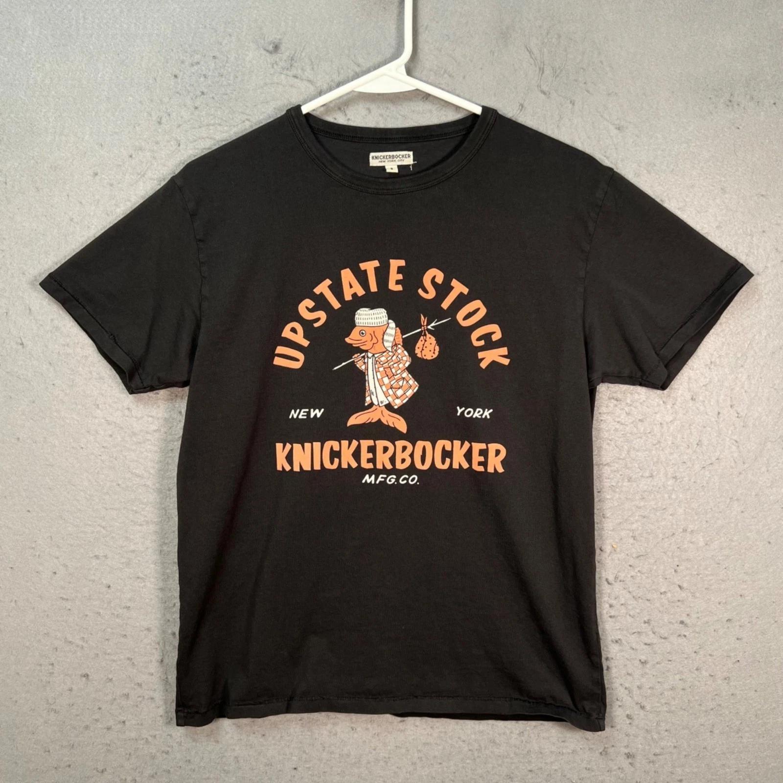 Knickerbocker NYC Mens Small Upstate Stock Black T-Shirt 100% Cotton Graphic Tee 4XL