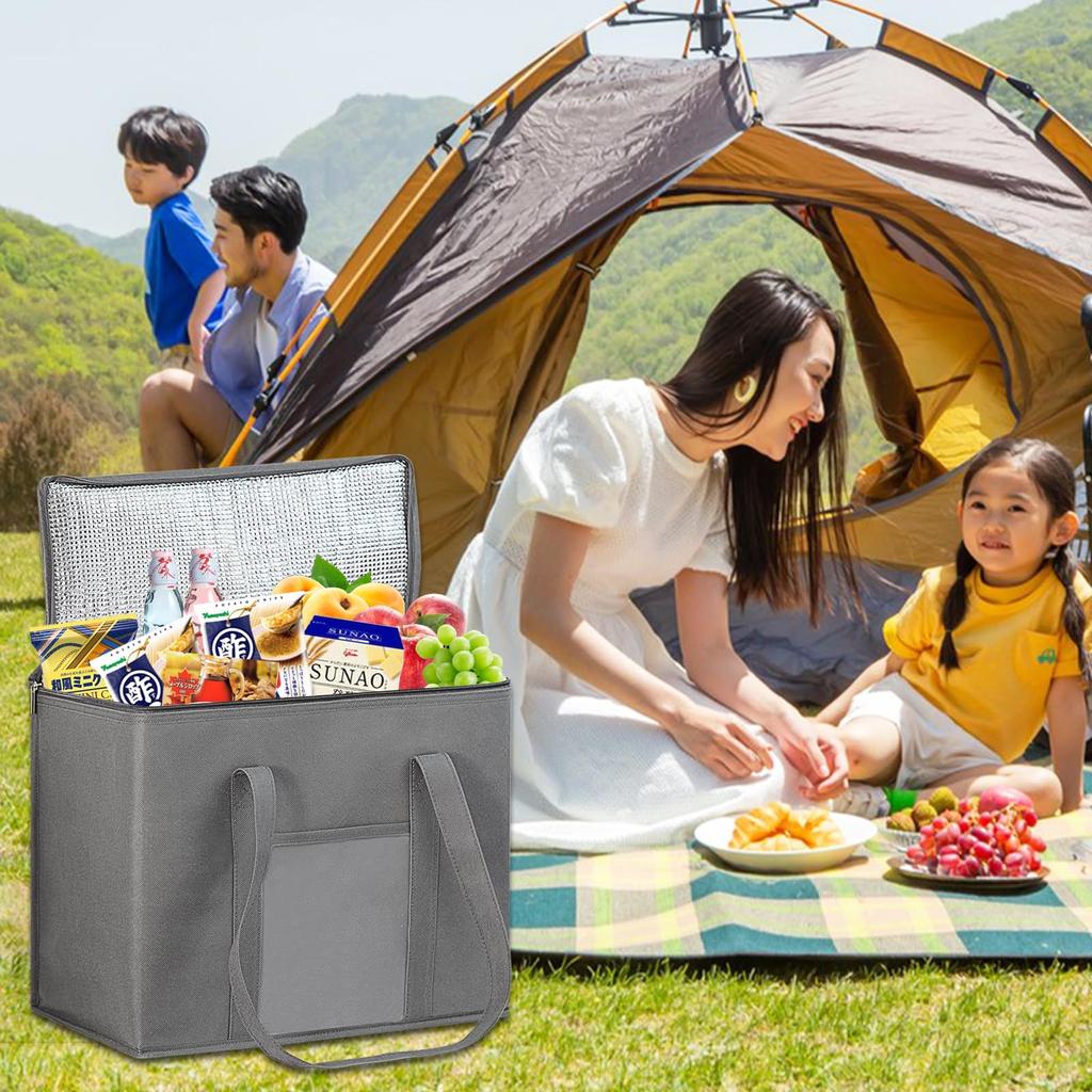 ASXSONN Skládací ekologická taška s velkou kapacitou s obousměrným zipovým víkem, opakovaně použitelná nákupní taška, ideální pro nakupování, pikniky, pozorování kvetoucích třešní a