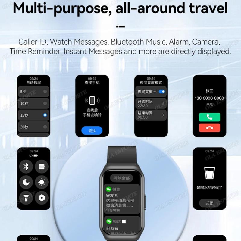 New Smart Watch Bluetooth Calling Heart Rate Blood Oxygen&Sleep Monitoring Flashlight IP68 Waterproof Voice Assistant Men Women Smartwatch HW12