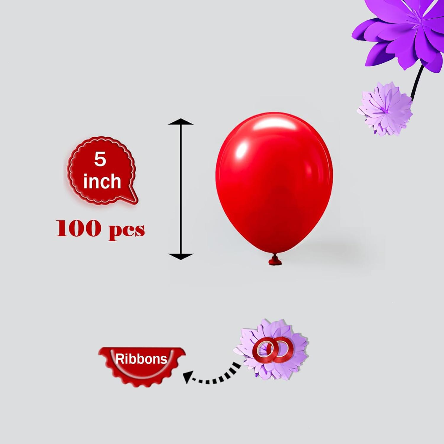 

5inch 100pcs multi-color latex balloon set, suitable for weddings, birthdays, pop parties, bridal showers, family gatherings 5inch червоний