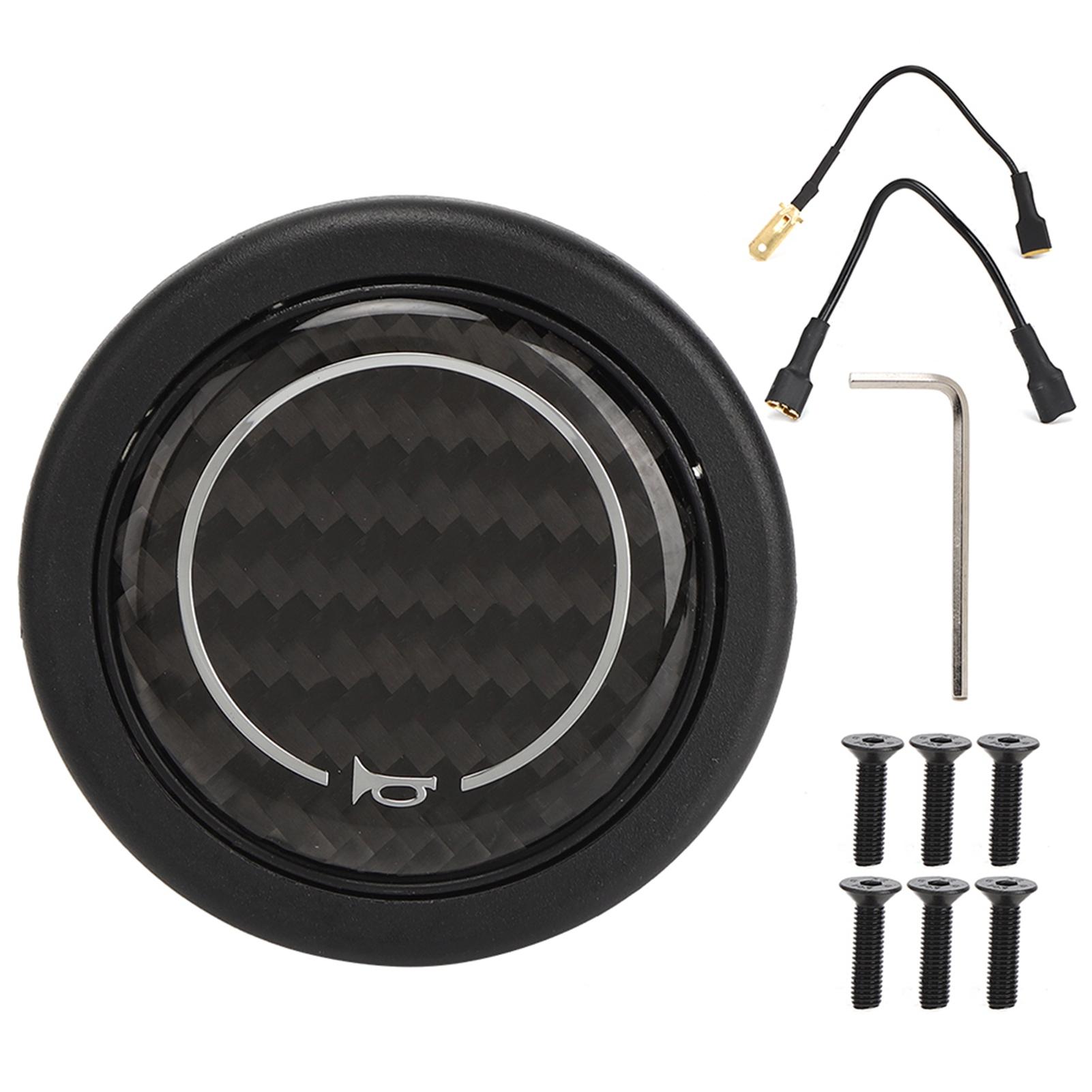 Carbon  Horn Button Carbon  Horn Push Button Kit for 6 Bolts for  Steering Wheel Car Modified Accessory A