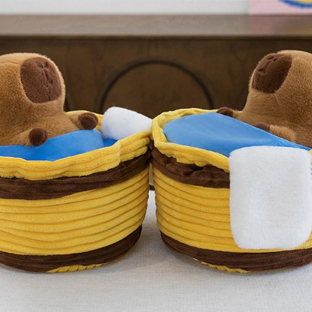 Brown Cartoon Capybara Cotton Doll Soft Capybara Stuffed Doll Plush Capybara Plush Toy Room Decor