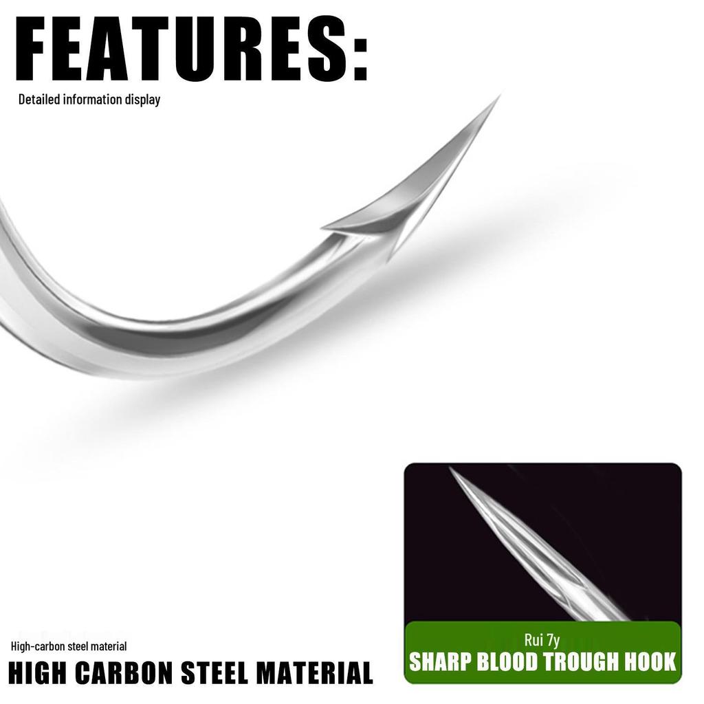 6066 Rustproof Reinforced Treble Hook, Tin-Plated Black Nickel Spinner Anchor Hooks