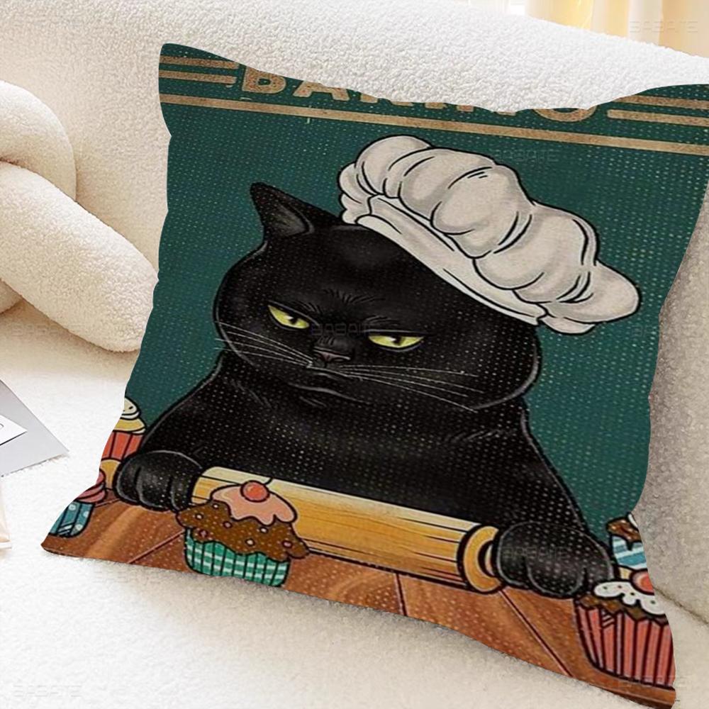 Black Cats Cushion Cover Decorative Pillow Sofa Home Decor Case Pillow Cases