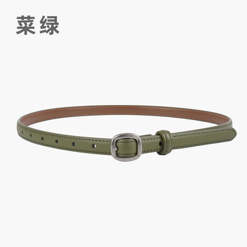 Fine Leather Women'S Belt Belt With Jeans Casual Pants Dress Women'S Simple Decorative Small Belt
