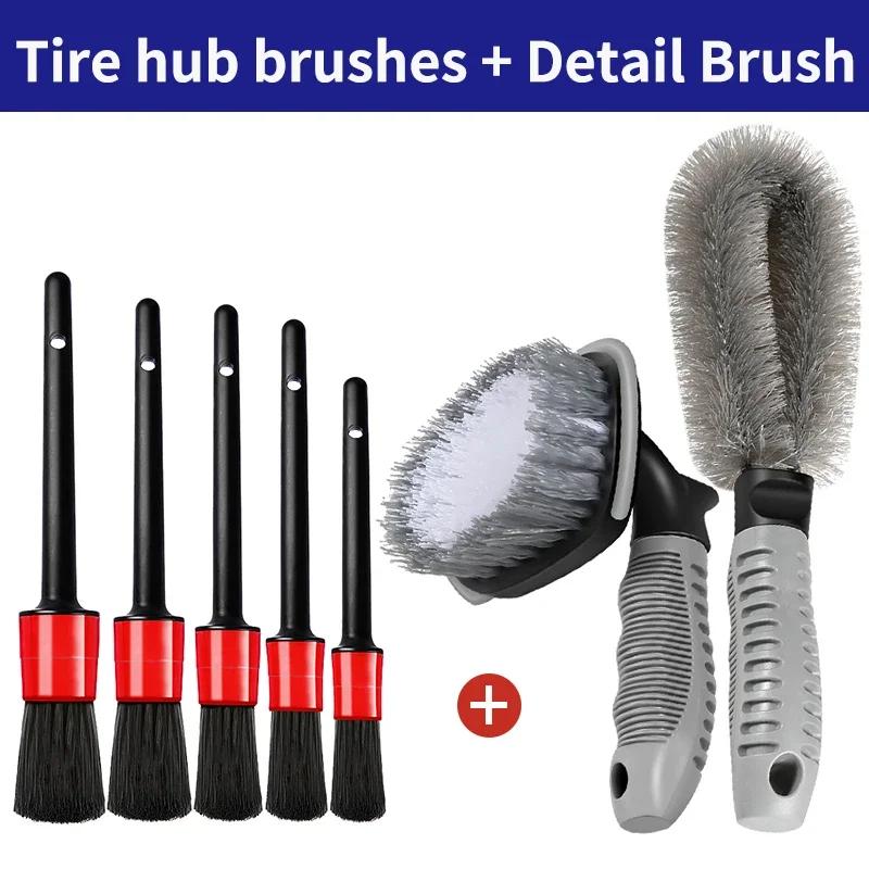 Car Tire Rim Brush Wheel Hub Cleaning Brushes Car Wheels Detailing Cleaning Accessories Tire Auto Washing Tool