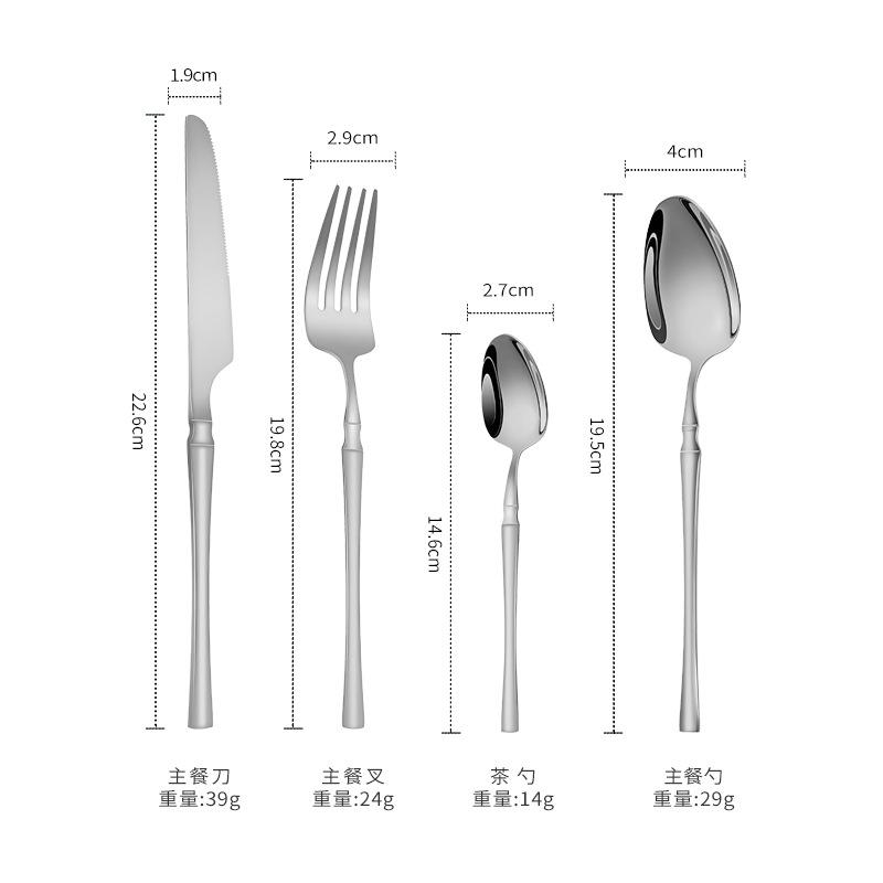 New Small Waist Knife, Fork and Spoon Stainless Steel Household Long Handle Spoon Commercial High-grade Spoon High Quality