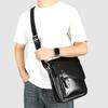 New Hot Selling Men's Genuine Leather Crossbody Bag, Crazy Horse Leather Flip Shoulder Bag, Messenger Bag, High-end Feeling, Men's Shoulder Bag Trend
