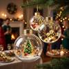 Clear Acrylic Lighted Christmas Ball Ornament Light-Up Tree Hanging Bauble  Christmas Tree Decor