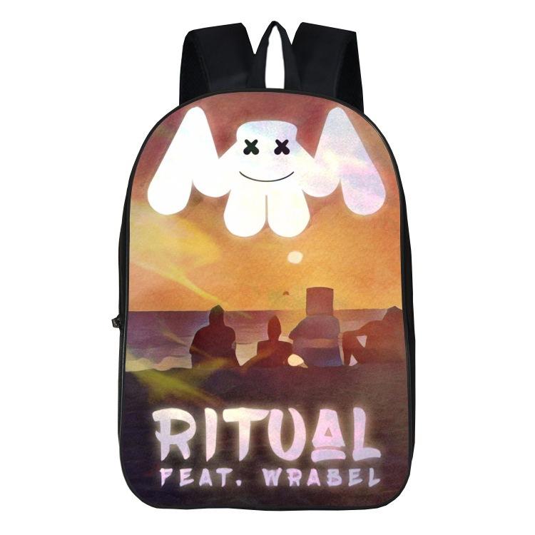 Marshmello Tasche Peripherie Rucksack Schülerrucksack Lastreduzierung Verschleißfest Trend Cartoon