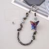 Butterfly Crystal Beaded Wrist Phone Chain Bag Keychain Jewelry