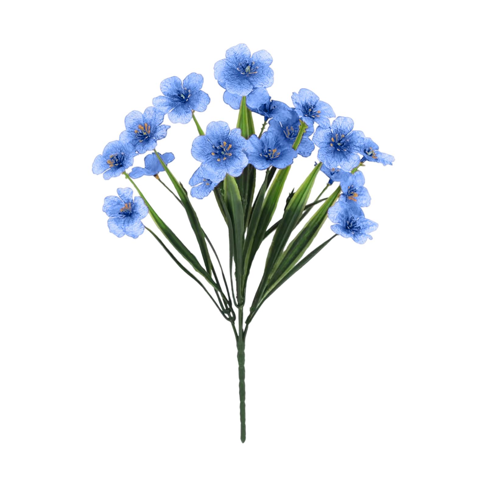 

Artificial Orchid Flower Bouquet Realistic Silk Floral Arrangement for Home Office Wedding Party Decoration Indoor Outdoor Use One Size синий