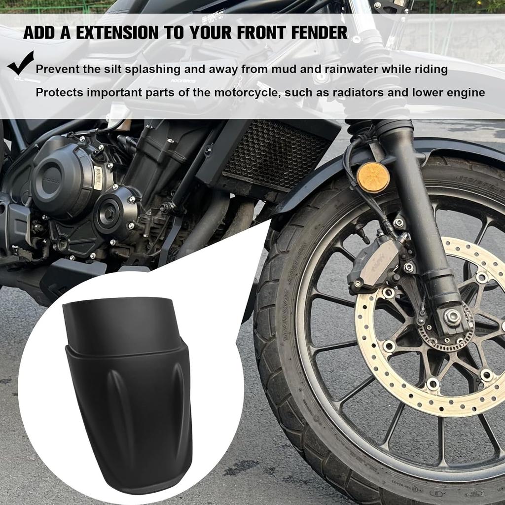 CHIFUN Front Fender Mudguard Extender Wheel Cover Splash Guard Extension Replacement for Honda CL500 CL 500 2023 2024 Motorcycle Dust Guards