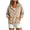 2026 Autumn Women's Corduroy Hooded Sweatshirt with Button-Front and Drawstring - Loose Fit European and American Style.