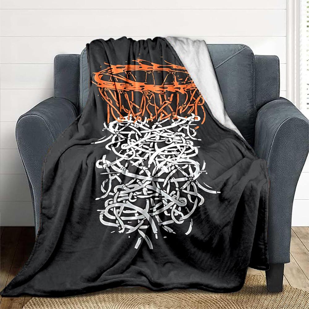 1 Stück Basketballnetz-Decke, Leichte Flanell-Kuscheldecke für Sofa, Bett, Reisen, Camping, Wohnzimmer, Büro, Couch081