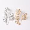 Elegant Flower Temperament Chain Simple Korean Finger Ring Women Opening Ring Finger Jewelry Hollow