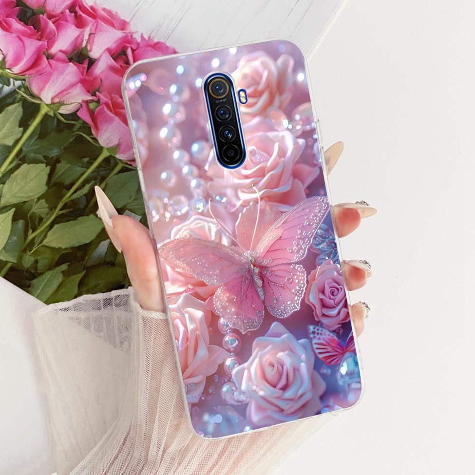 Clear For Realme X2Pro RMX1931 Casing For Realme X2 Pro Case Luxury Fashion Butterfly Funny Cute Painted Cover