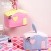 Color Block Mini House Cosmetic Bag Large Capacity Travel Organizer Makeup Toiletries