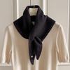 Knitted Scarf Women  Wool Winter Warm Scarves Bright Solid Color Design Thickened Shawl Soft Triangle Pure Wool Neck