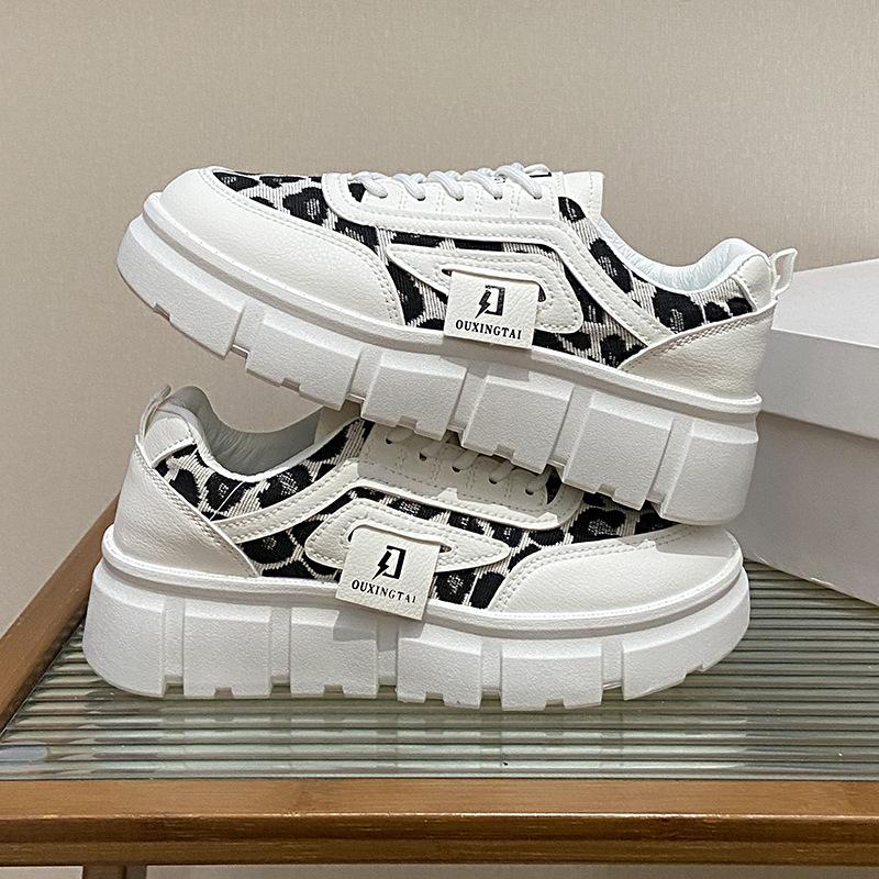 

Женская обувь с леопардовым принтом, весенняя новинка, ins, студенческая, для отдыха, спортивная, универсальная, кеды, уличная съемка XT 40 белый