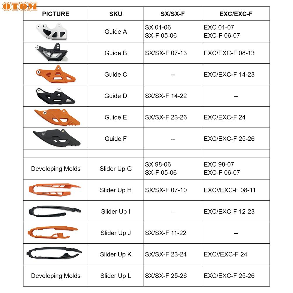 OTOM For KTM HUSQVARNA GASGAS Motorcycle Chain Guide Guard Chain Slider Up SX XCF EXC-F FE TC TE MC 125-500 Dirt Bike Accessory