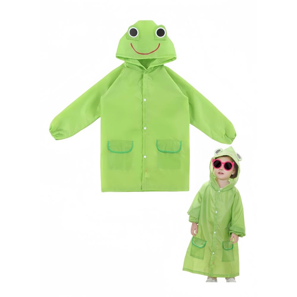 

Harse Children s raincoats Cartoon Kids Rain Jacket Hooded Poncho Ours Transparent Raincoat Student Suit Waterproof Durable Windbreaker (Green Frog)