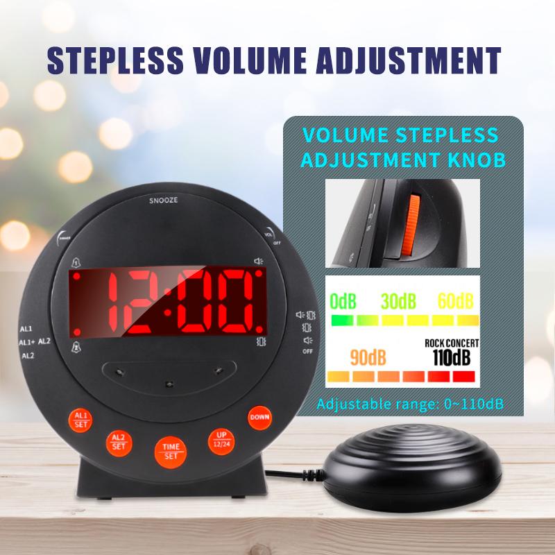 Phone Call Vibration Clock with 3 Vibration Beeping Choice Reminder Deaf Alarm Clock for Hotel Home Use