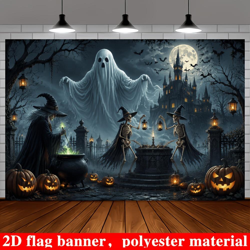 2D flat banner, 1 piece - Halloween-themed banner background