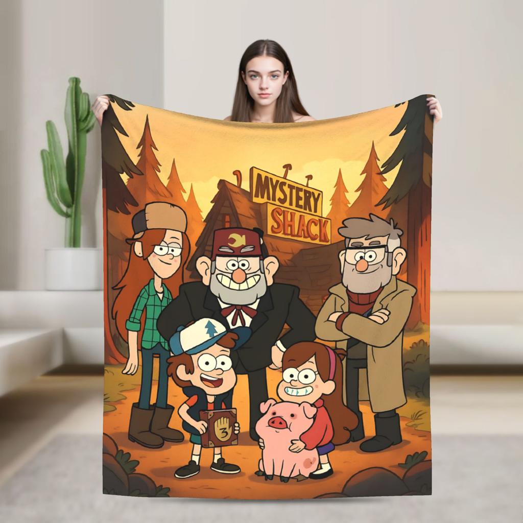 Coperte Anime Cartone Animato Gravity Falls Morbide Calde Fantastici Plaid per Casa Ristorante Primavera Autunno