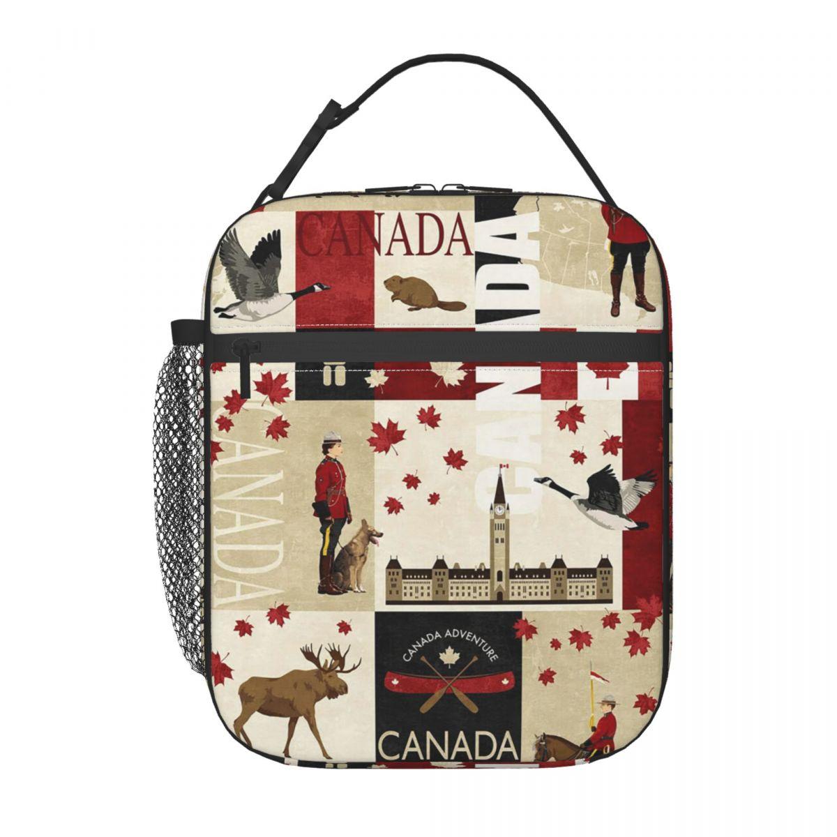 Canada Vlag Nationale Cultuur Geïsoleerde Lunchtas voor Vrouwen Kinderen Draagbare Voedseldozen Thermische Lunchbox Tote One Size