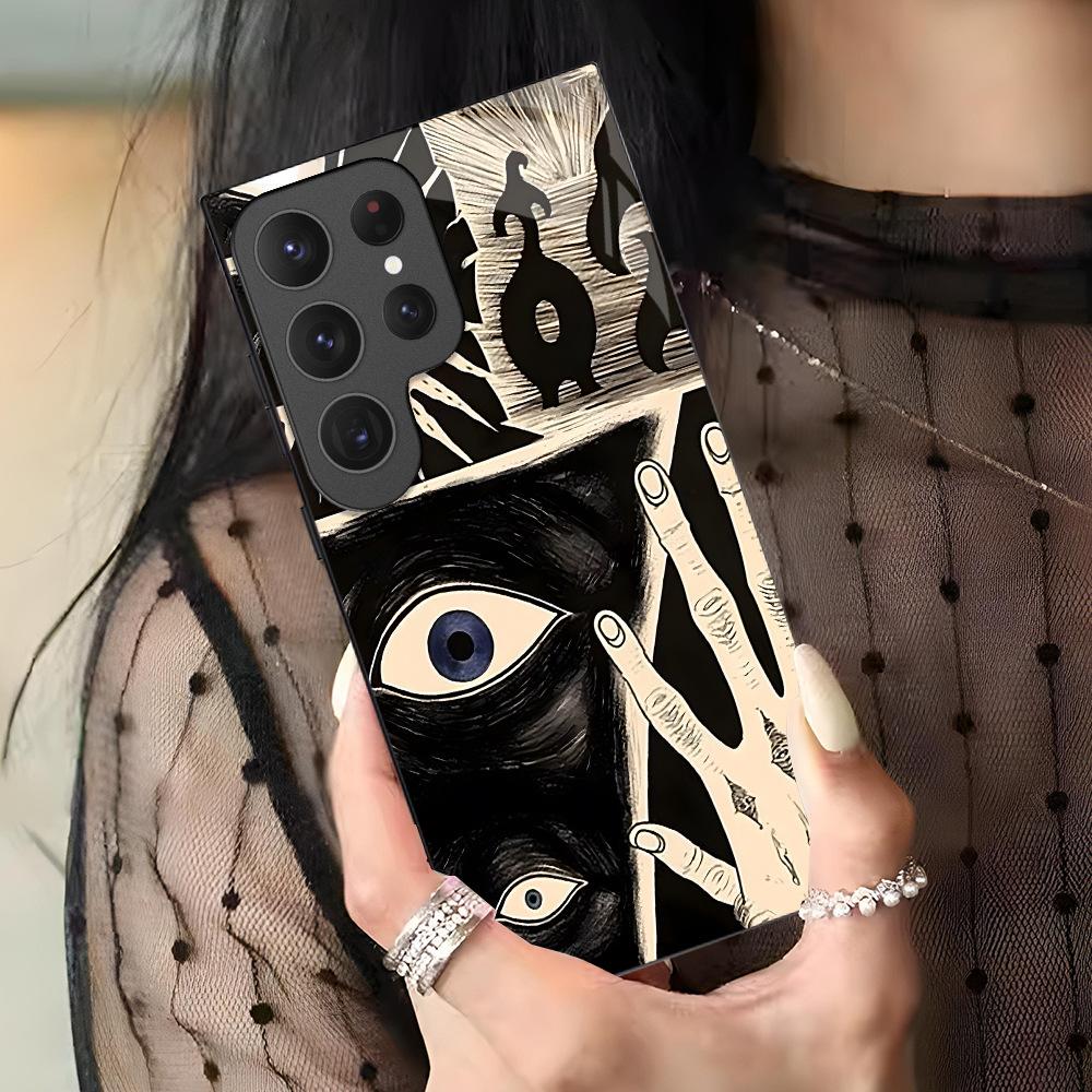 Foreign trade explosion art totem eyes suitable for Samsung S22 + new mobile phone case s25ULtra glass case s24 +