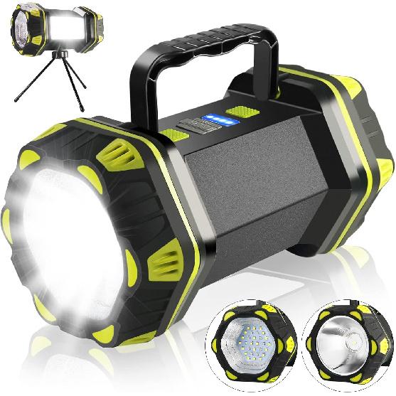 LED Camping Lantern Flashlight Spotlight Rechargeable Portable Super Bright Outdoor Emergency Light Searchlight Lamp Waterproof for Hiking Fishing