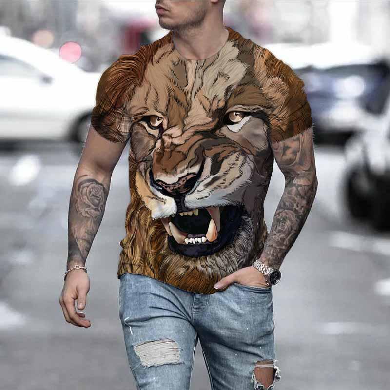 Tricou pentru bărbați, cu imprimeu 3D, cu animale, cu șoarece, la modă de vară, ocazional, sport în aer liber, fitness, cu gât rotund, cămașă cu mânecă scurtă pentru bărbați