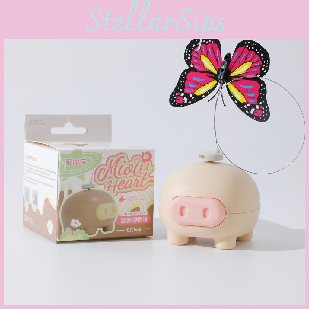 Cat Toy Teaser With Motorized Butterfly For Indoor Enrichment Exercise And