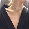 1pc Women's Elegant Thorn Imitation Pearl Choker Necklace, Golden Silvery Black, Bohemian Imitation Pearl Neck Chain