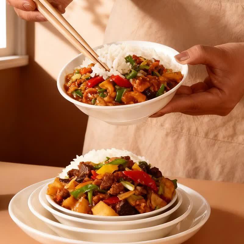 Xinrong Pure White Ceramic Household Bowl