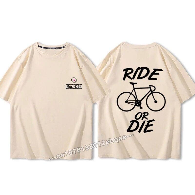 Ride Or Die Letter Print Bavlněné tričko Móda Značka Krátký rukáv Topy Unisex Ženy Léto 2023 Nová cool trička Volné Unisex oblečení